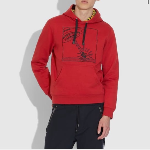 COACH X DISNEY MICKEY MOUSE X KEITH HERING RED HOODIE SIZE XS - Picture 2 of 10